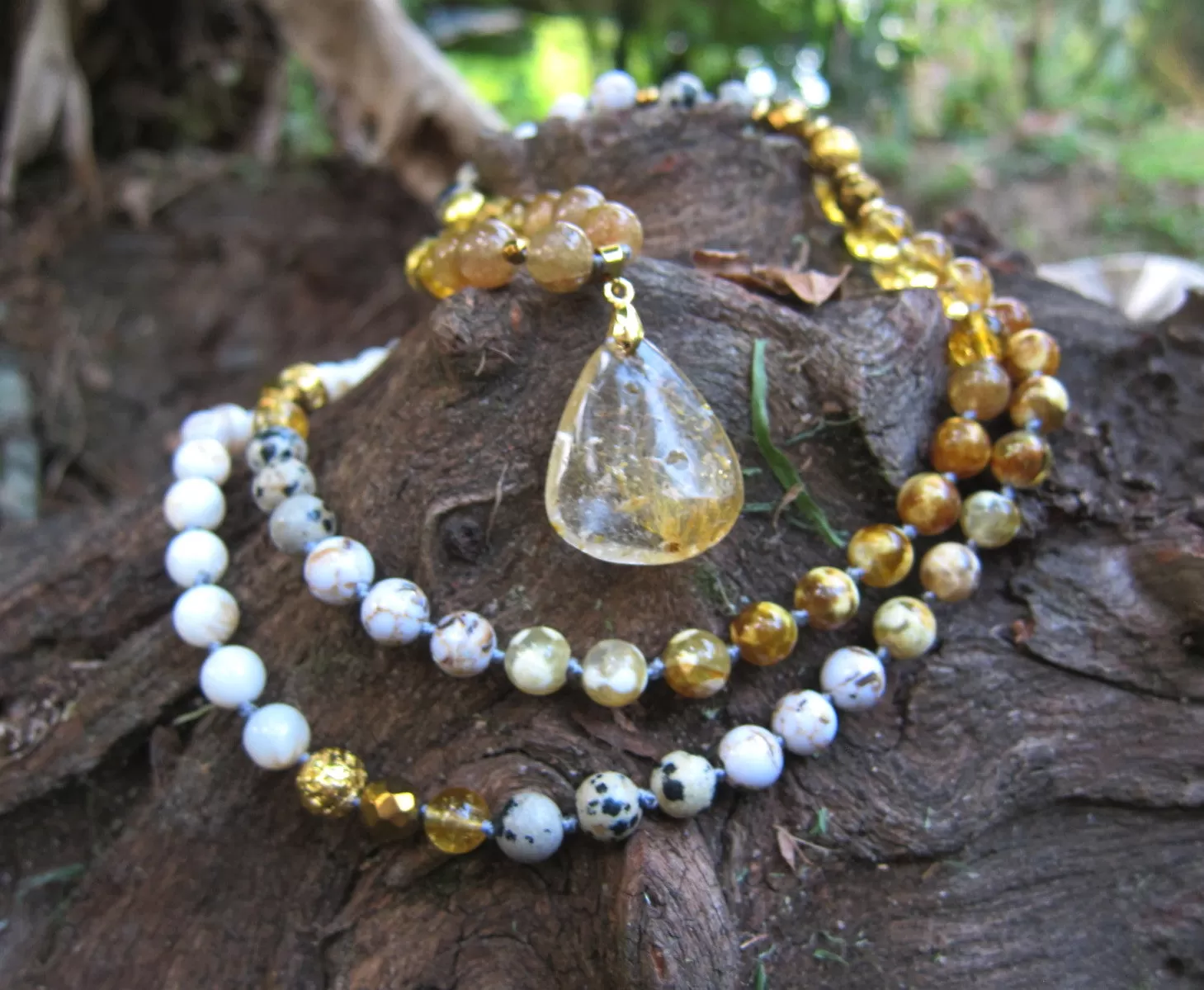 108 Inner Glow Citrine Quartz Mala Beaded Necklace - Limited Edition