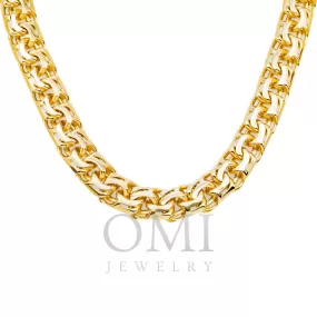 10K GOLD 15.43MM HOLLOW BYZANTINE CHAIN WITH DIAMOND CLASP