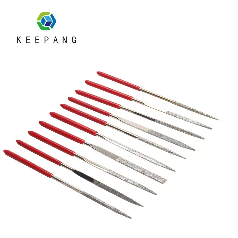 10Pcs Mini 140*3Mm Needle File Set Diamond Handy Tools For Ceramic Glass Gem Stone Hobbies Crafts An