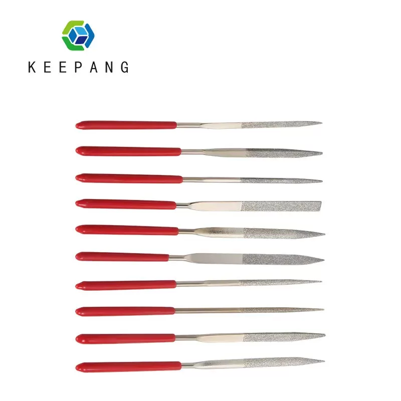 10Pcs Mini 140*3Mm Needle File Set Diamond Handy Tools For Ceramic Glass Gem Stone Hobbies Crafts An