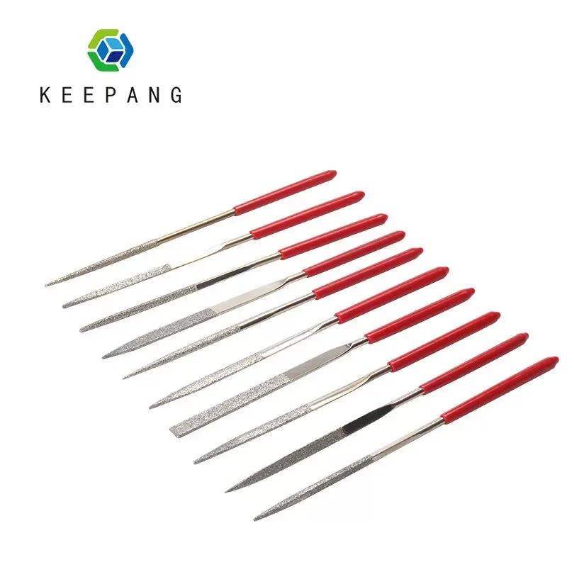 10Pcs Mini 140*3Mm Needle File Set Diamond Handy Tools For Ceramic Glass Gem Stone Hobbies Crafts An