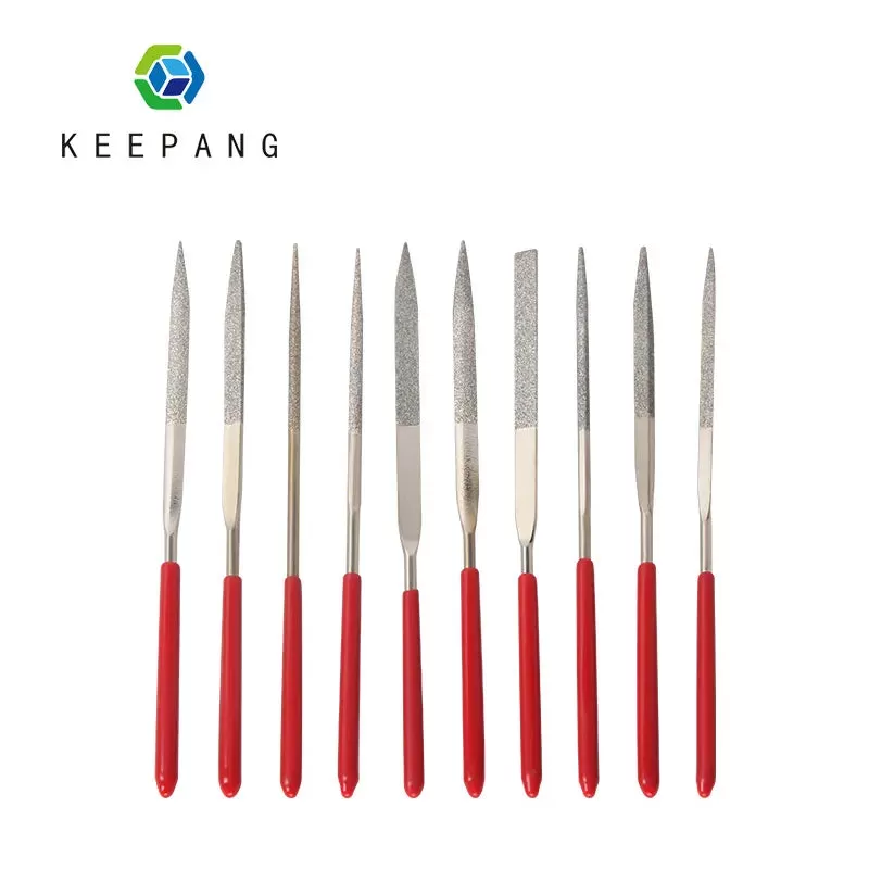 10Pcs Mini 140*3Mm Needle File Set Diamond Handy Tools For Ceramic Glass Gem Stone Hobbies Crafts An