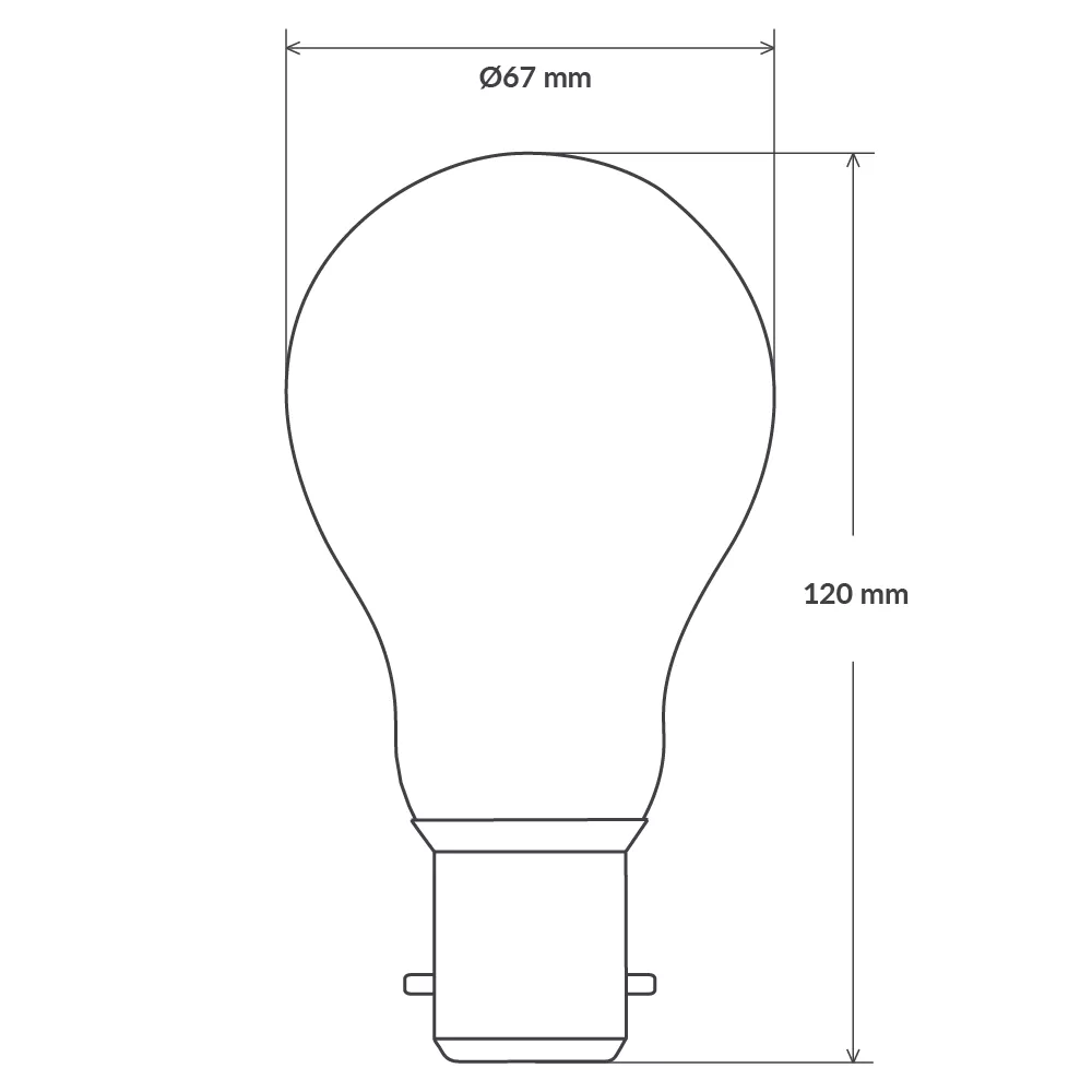 12W GLS LED Bulb B22 Clear in Soft White