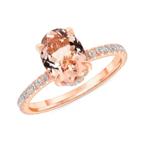 14K Gold 1.50 Carat Oval Morganite Ring