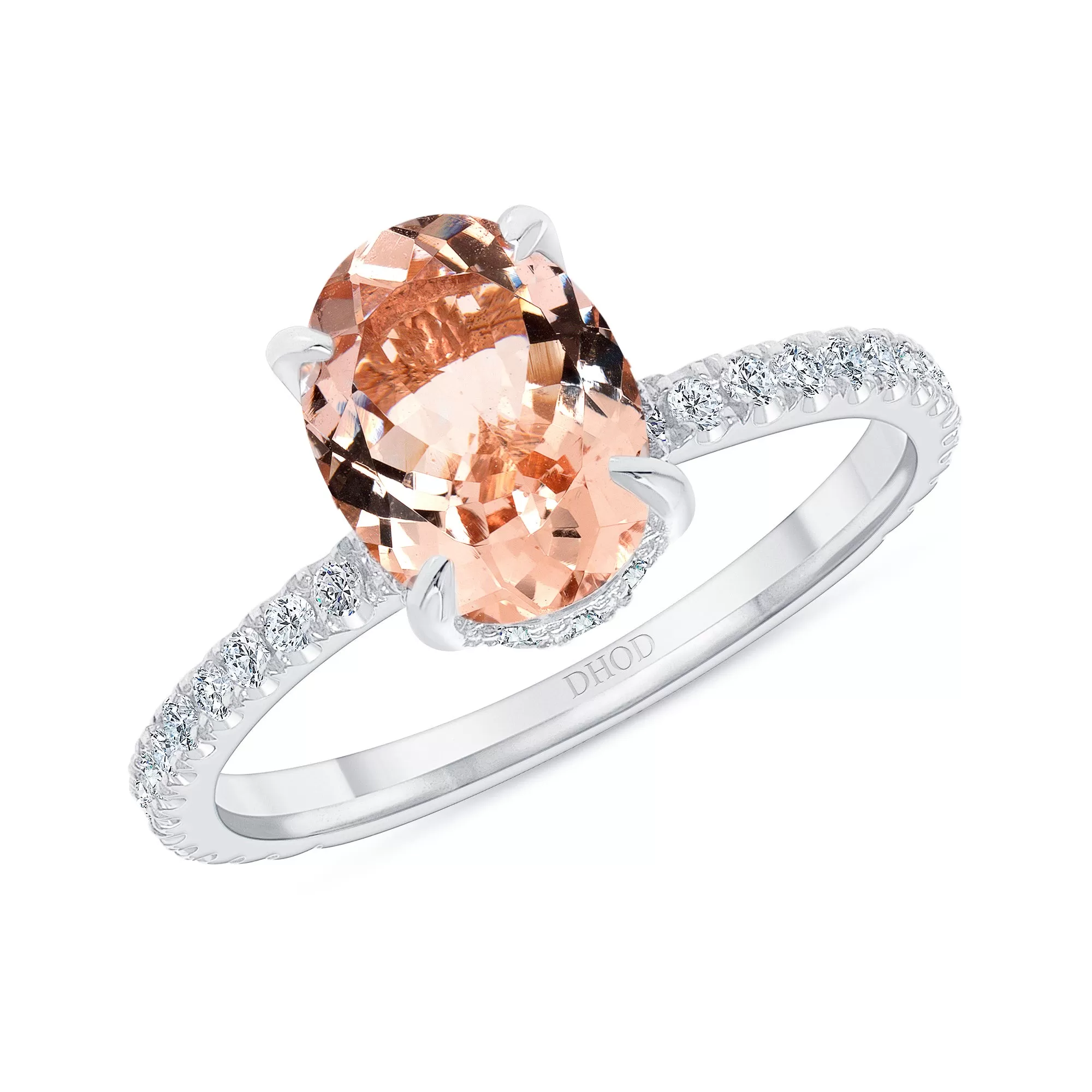 14K Gold 1.50 Carat Oval Morganite Ring