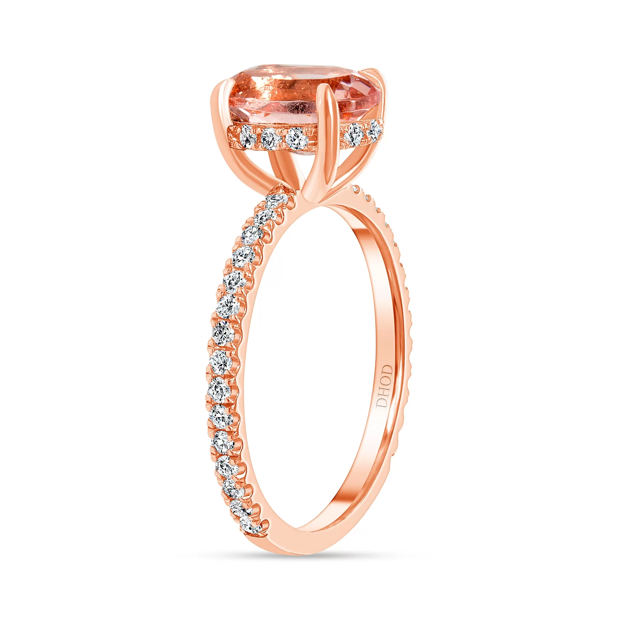 14K Gold 1.50 Carat Oval Morganite Ring