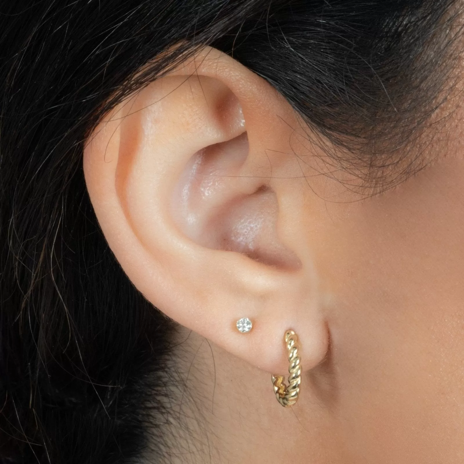 14k Gold Cartilage Cubic Internally Internal Threaded Labret