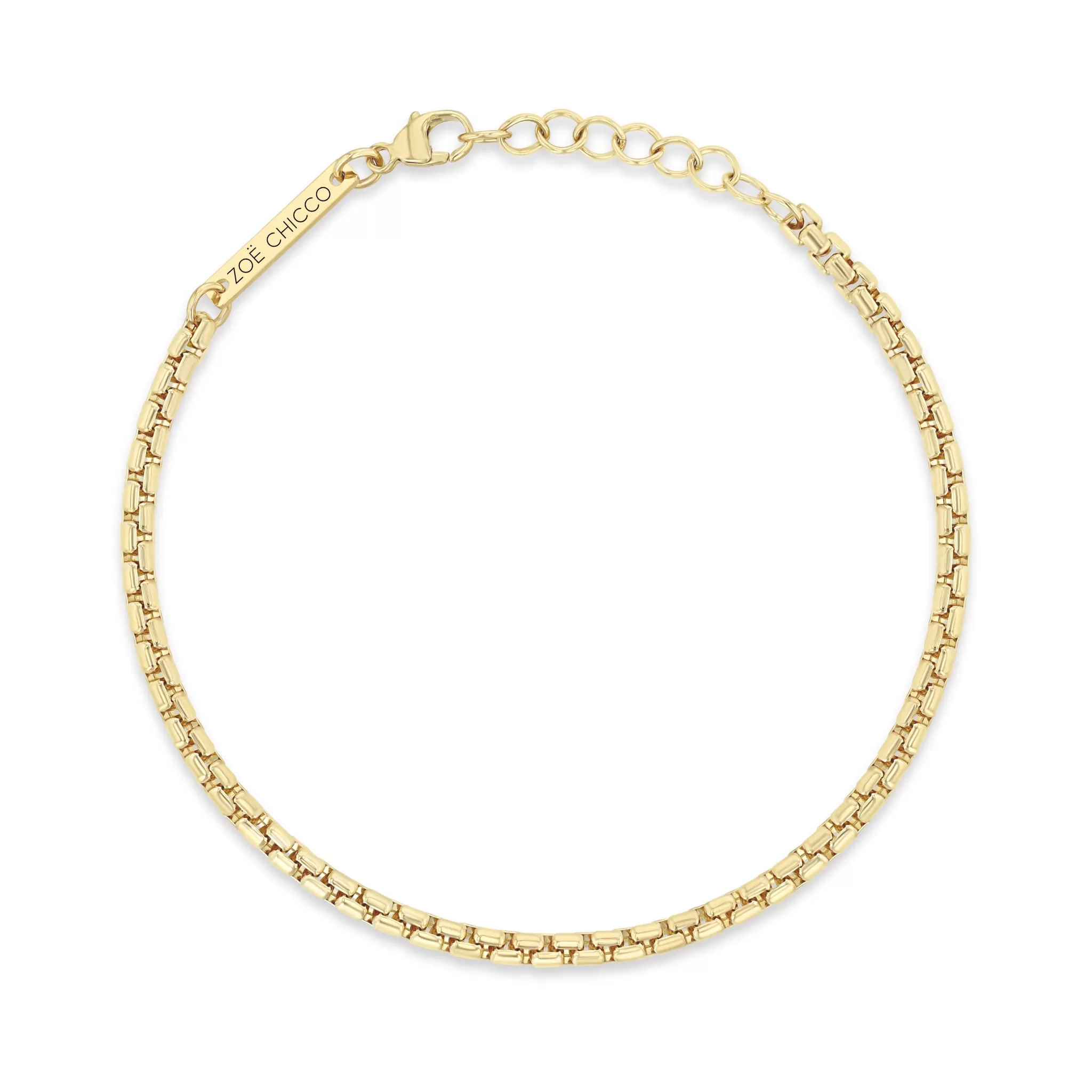 14k Gold Medium Box Chain Bracelet