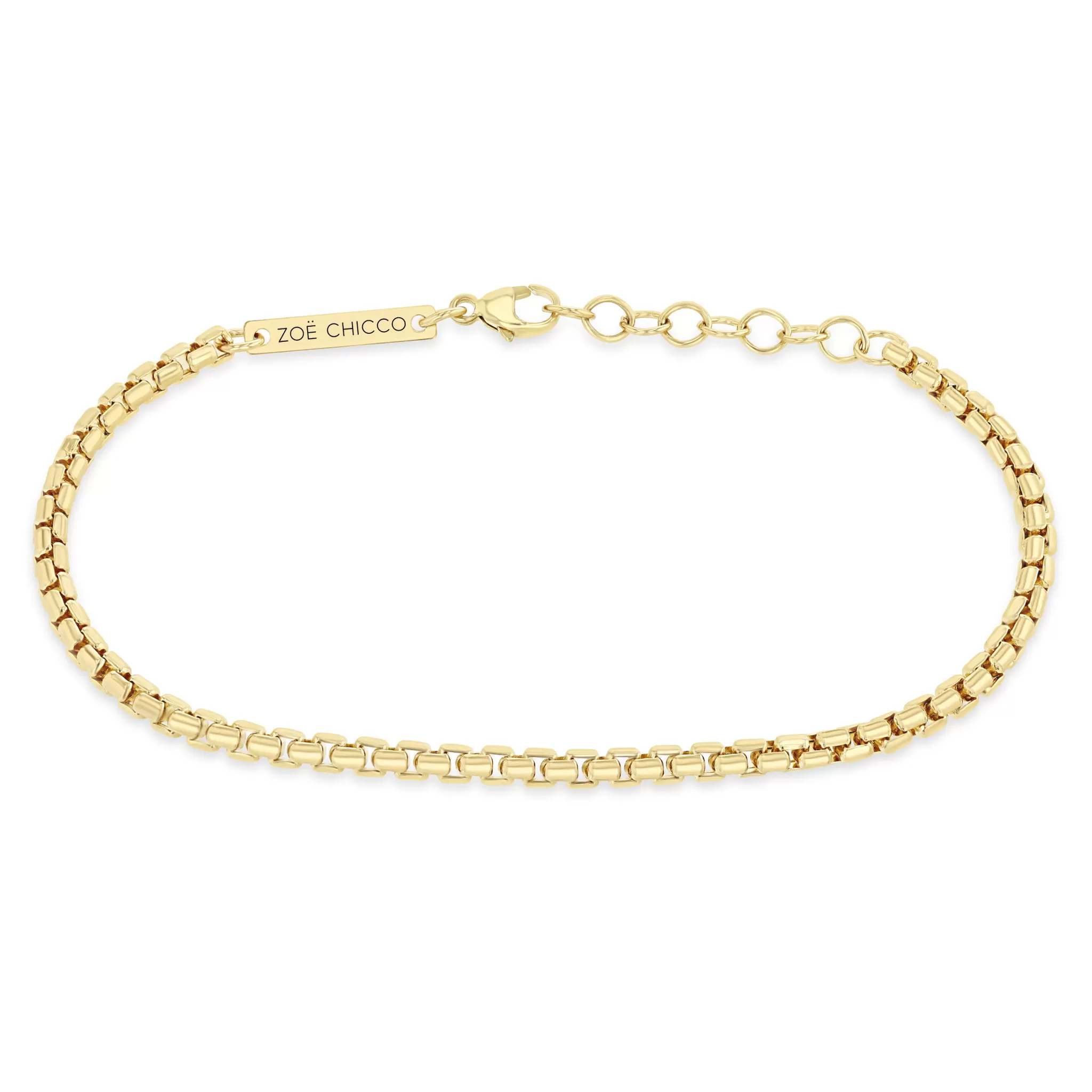 14k Gold Medium Box Chain Bracelet