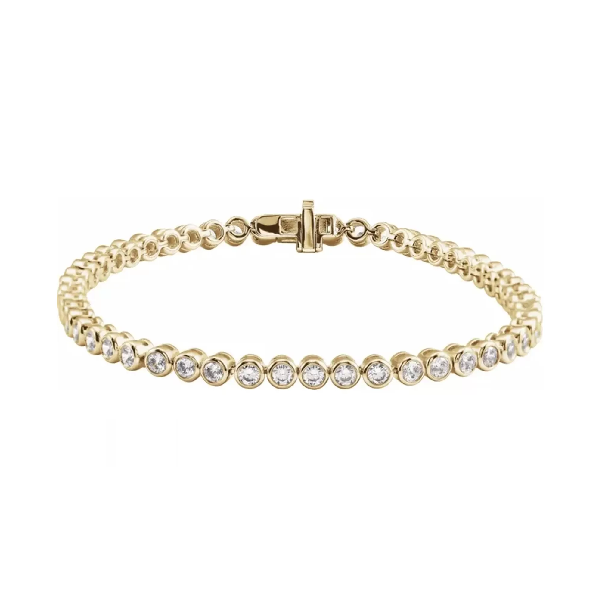 14k Lab Grown Diamond Bezel Tennis Bracelet