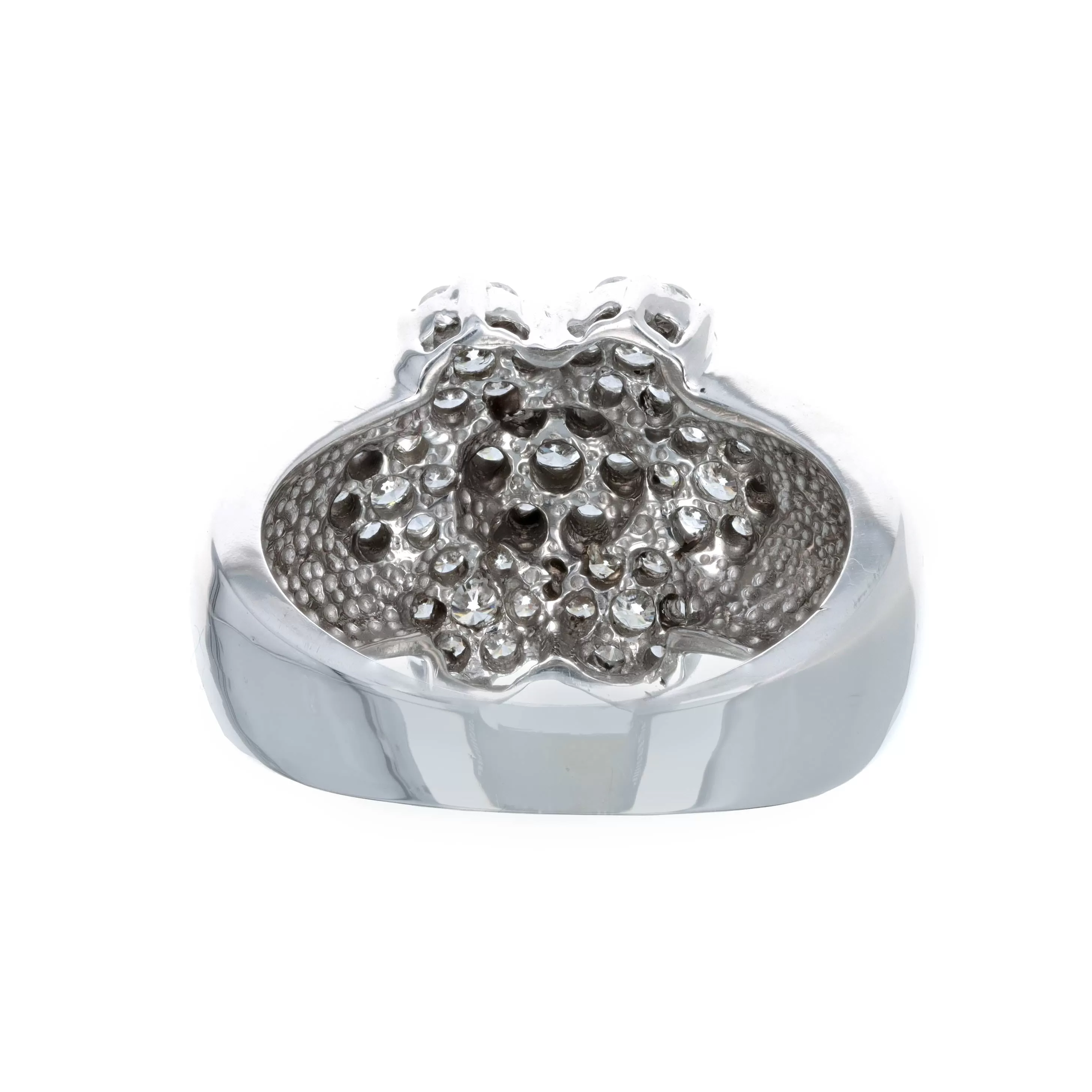 14K White Gold 1 Carat Total Weight Diamond Flower Cluster Ring