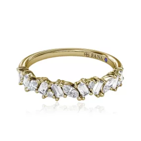 14K YELLOW GOLD MIXED CUT DIAMOND BAND - 0.74CTW