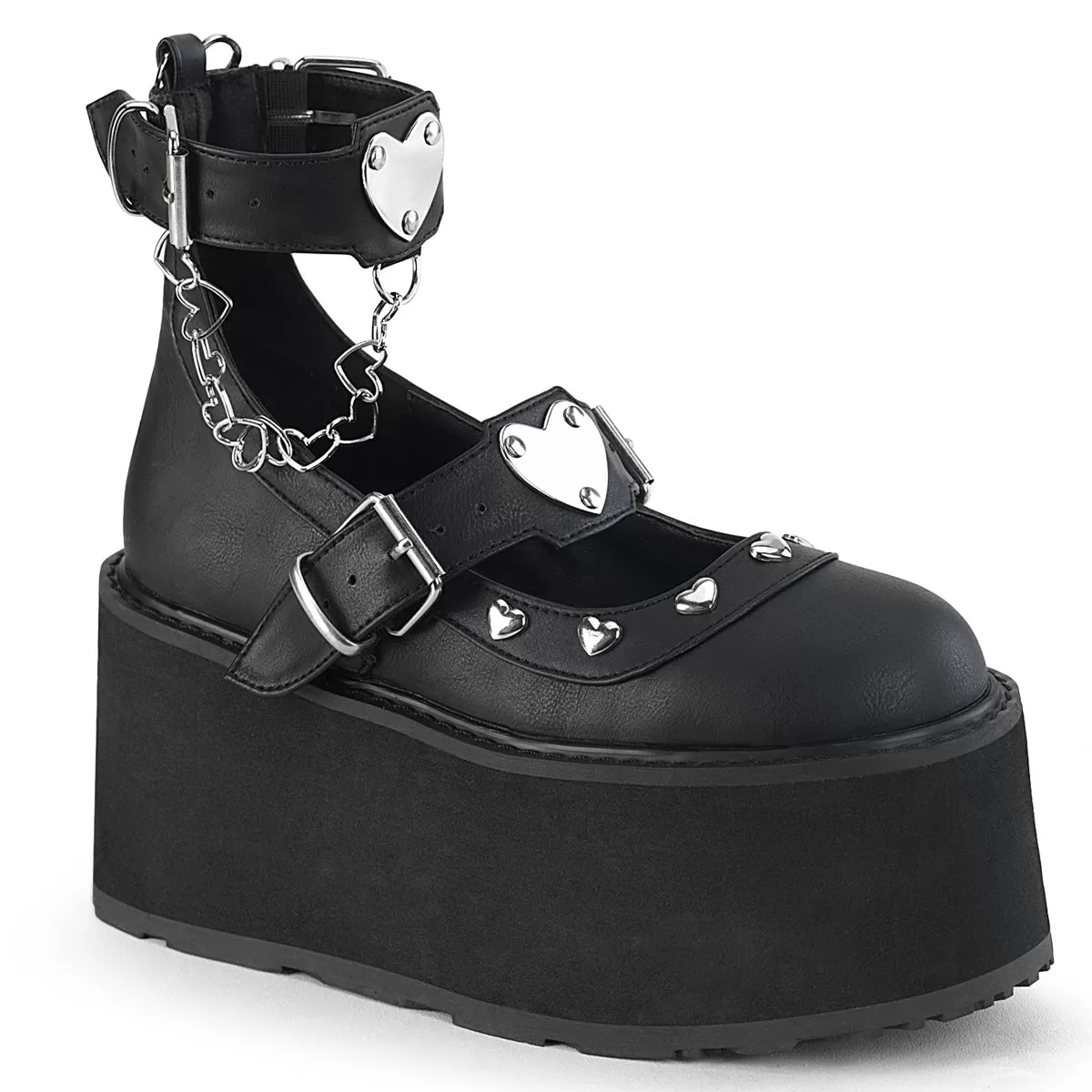 4 Inch Platform DAMNED-56 Black Vegan Leather