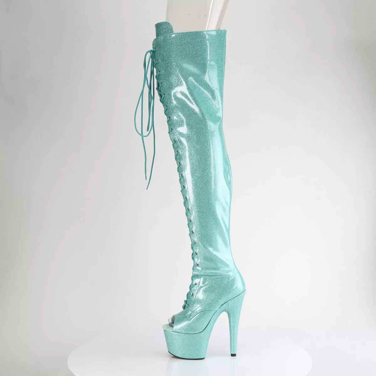 7 Inch Heel ADORE-3021GP Aqua Glitter