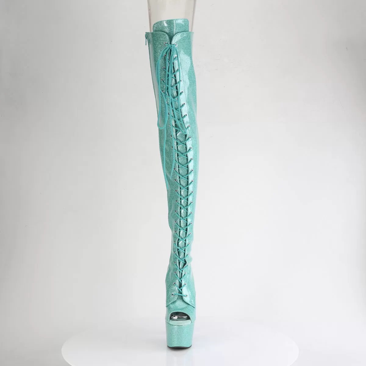 7 Inch Heel ADORE-3021GP Aqua Glitter