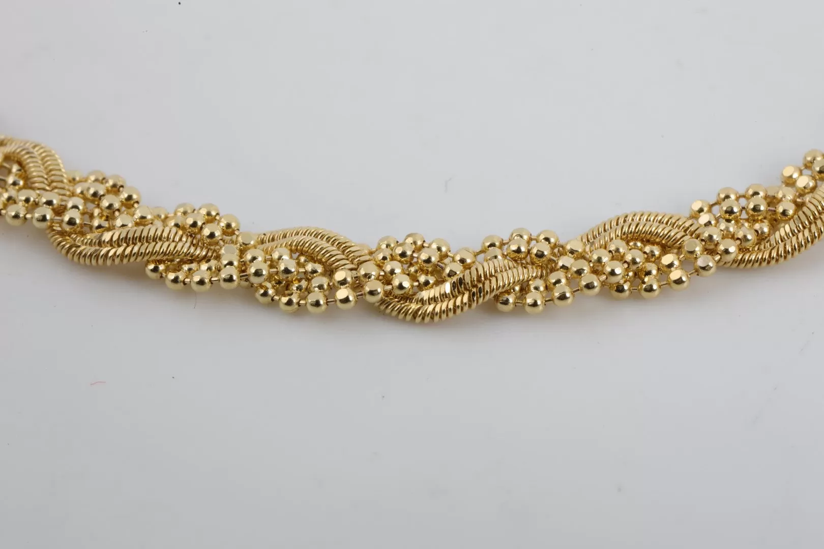 7" 14k Yellow Gold Woven Chain Bracelet (5.28g.)