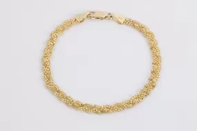 7" 14k Yellow Gold Woven Chain Bracelet (5.28g.)