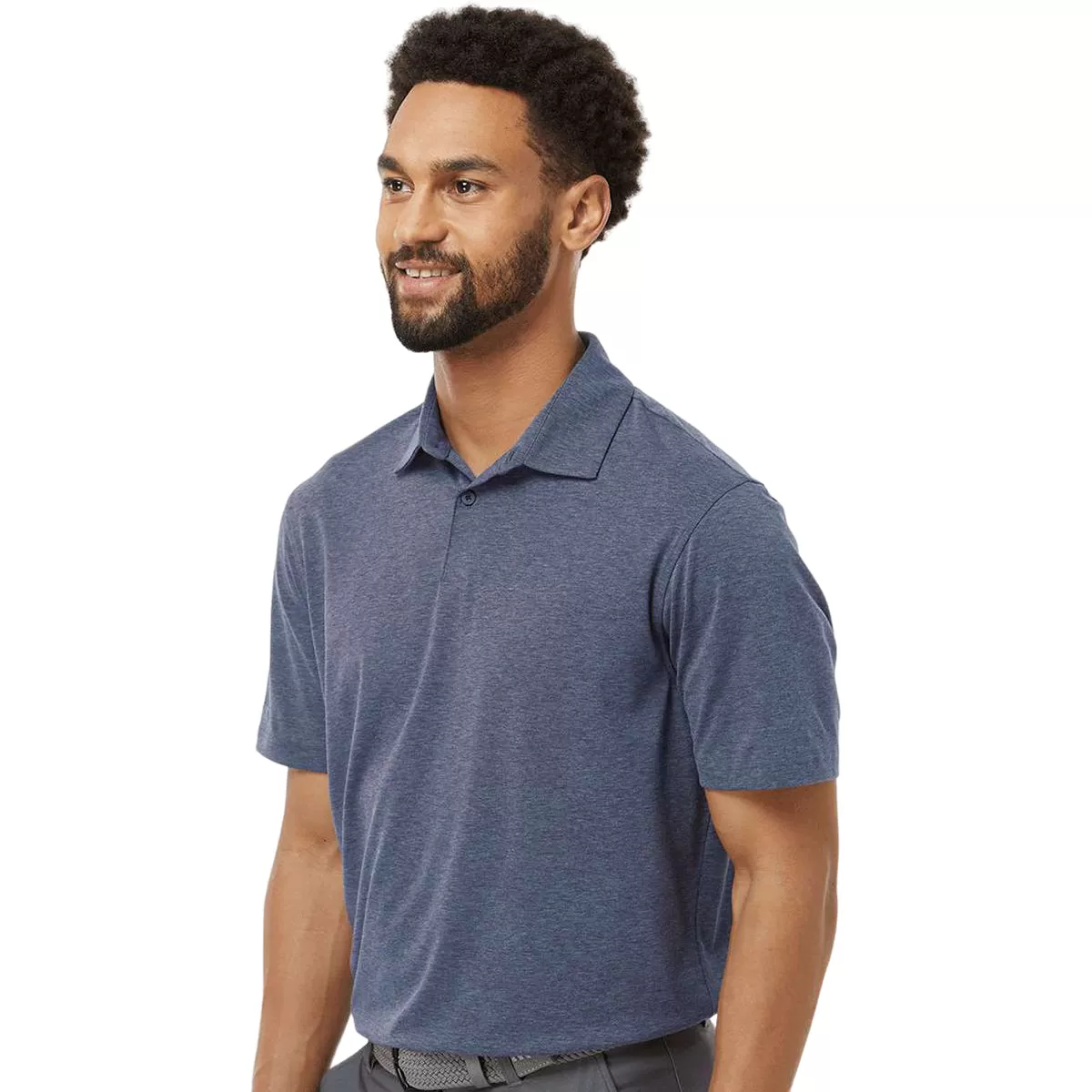 Adidas Men's Collegiate Navy Melange Blend Polo