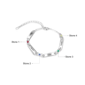 Adjustable Chain 4 Birthstones Infinity Bracelets