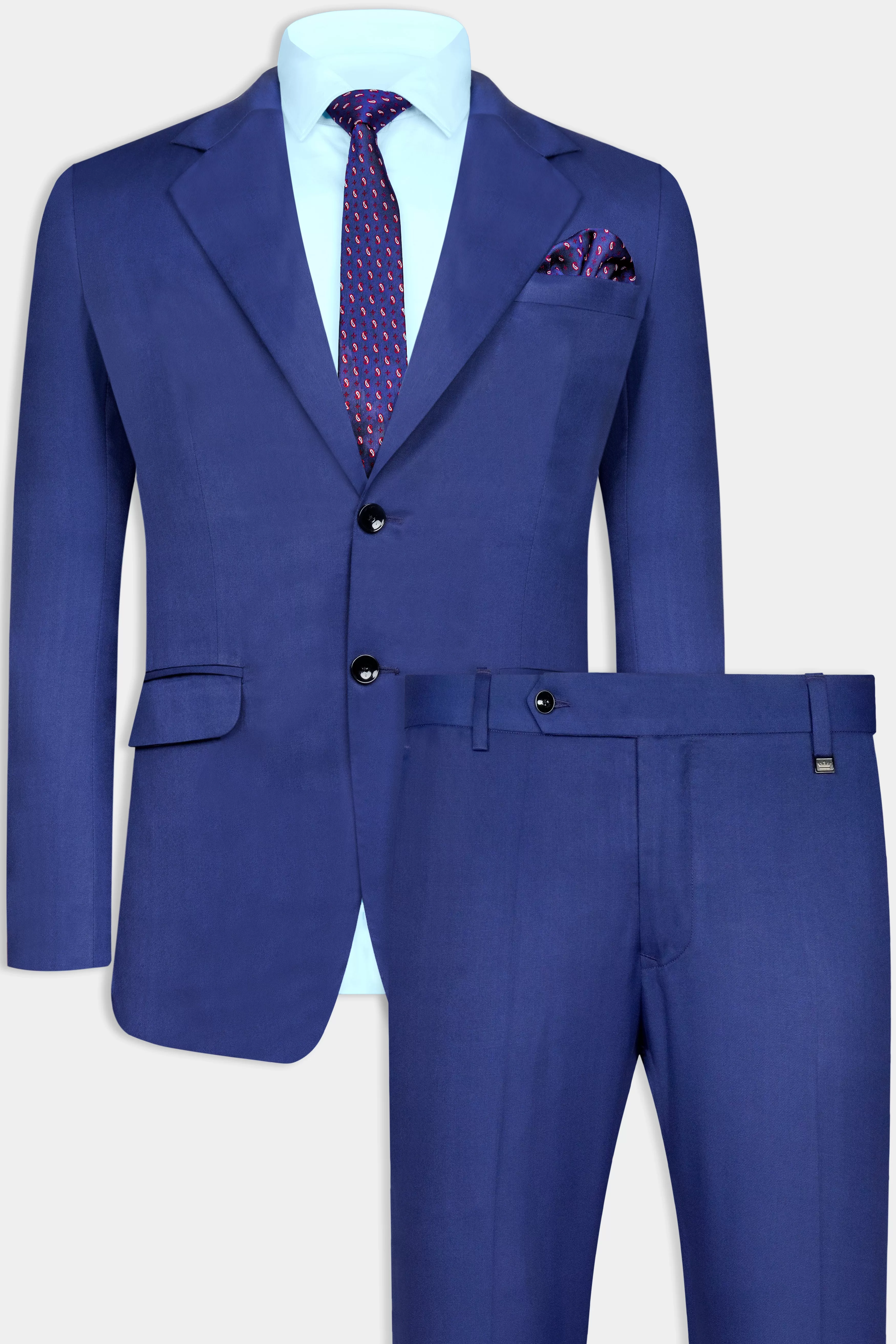 Admiral Blue Wool Rich Single Breasted Suit