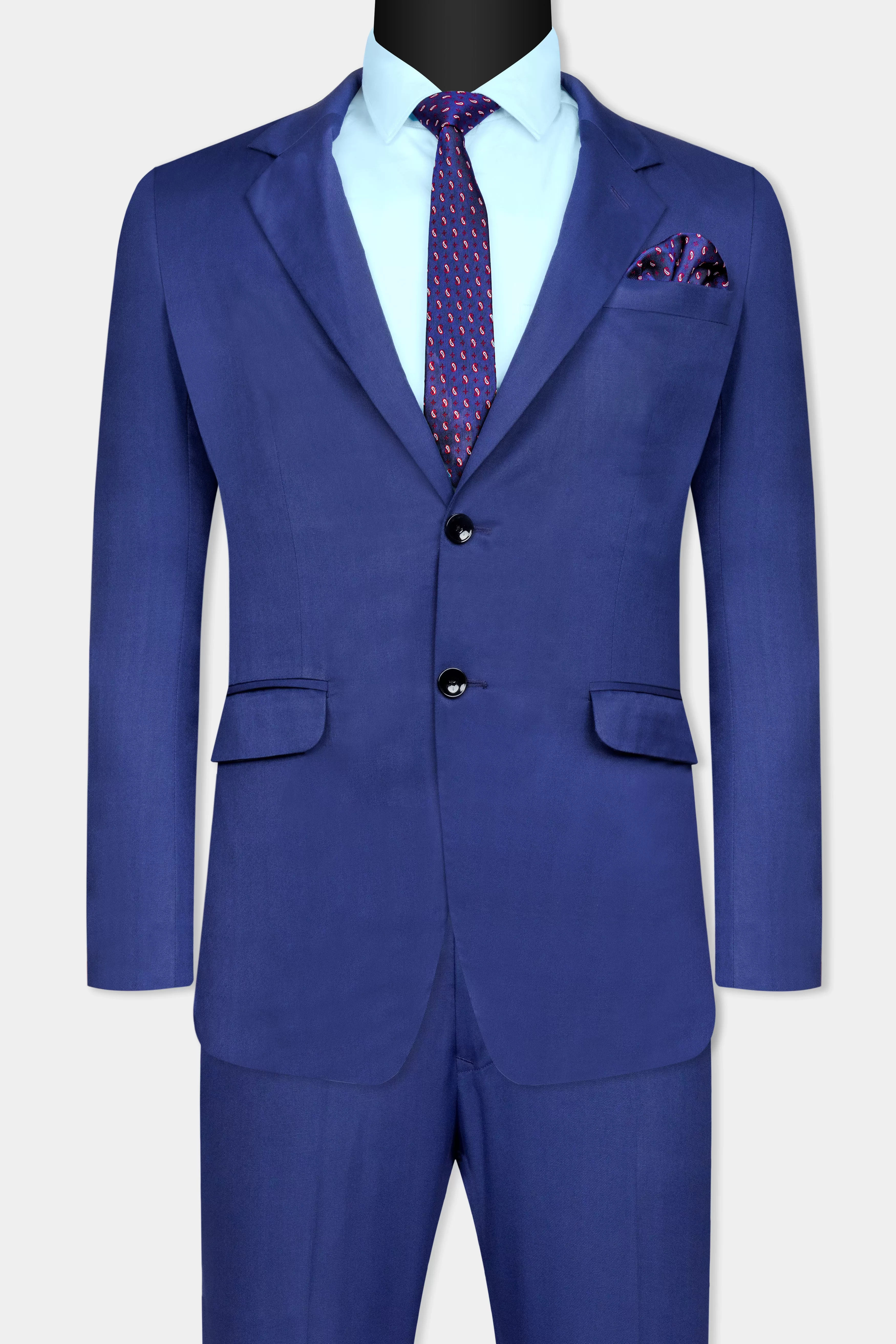 Admiral Blue Wool Rich Single Breasted Suit