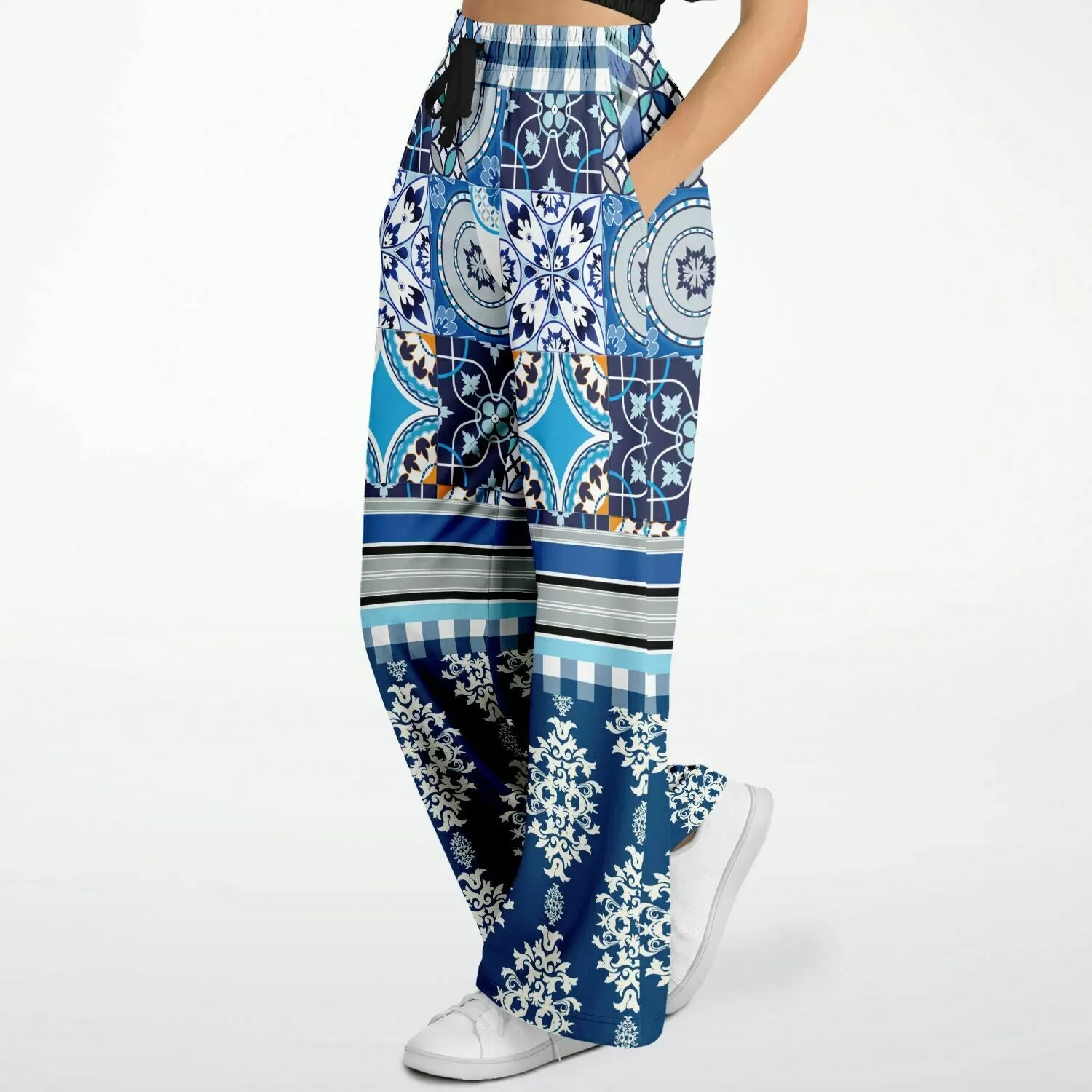 Agadir Moroccan Tile Eco-Poly Stretchy Phat Bellbottoms