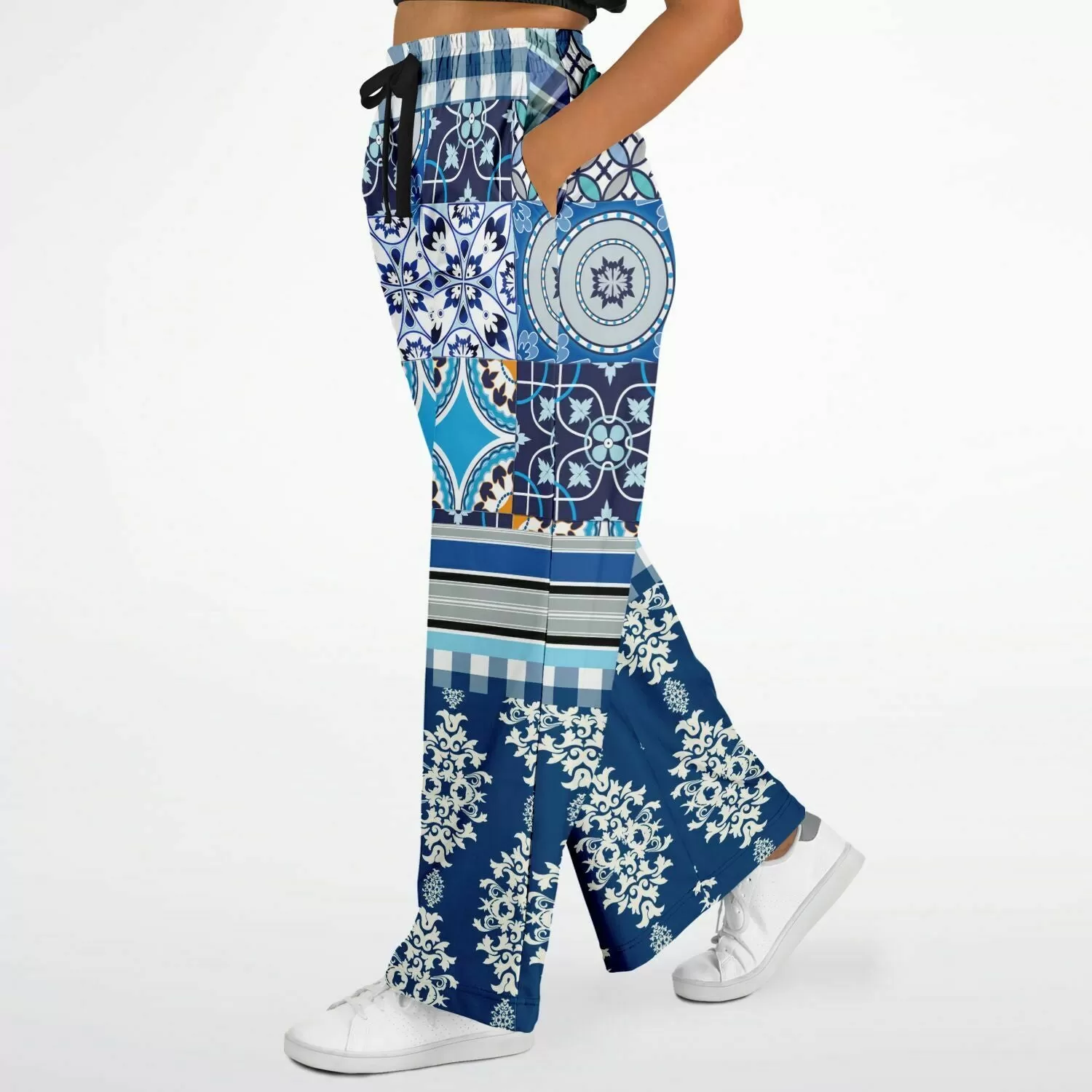 Agadir Moroccan Tile Eco-Poly Stretchy Phat Bellbottoms