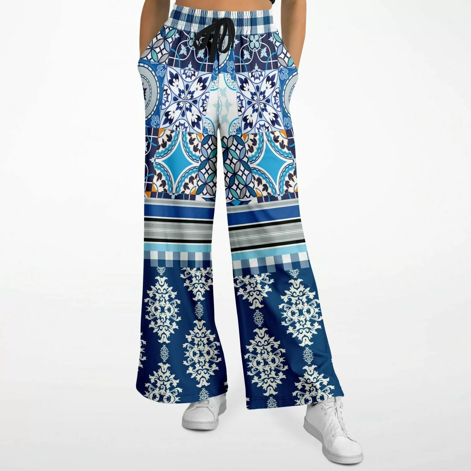 Agadir Moroccan Tile Eco-Poly Stretchy Phat Bellbottoms