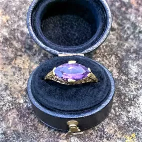 Antique Amethyst Filigree Ring