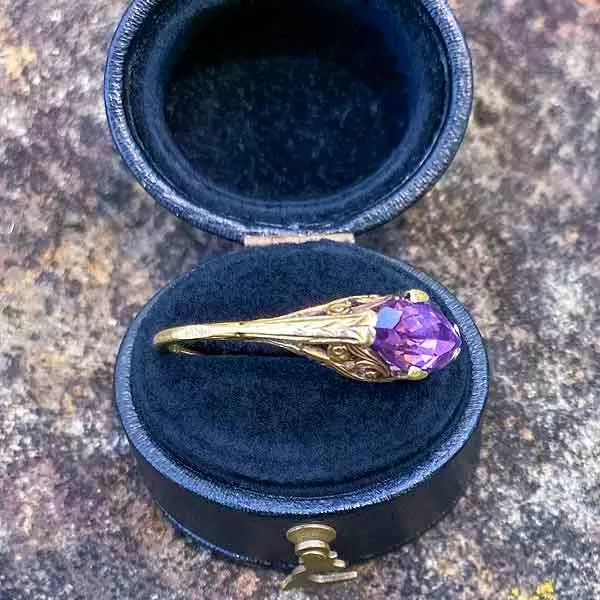 Antique Amethyst Filigree Ring