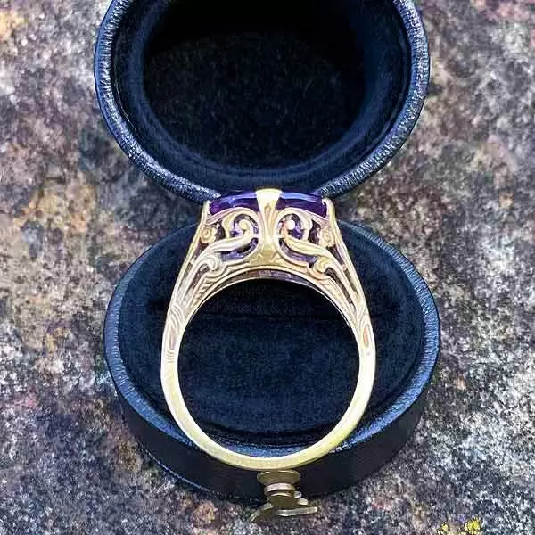 Antique Amethyst Filigree Ring