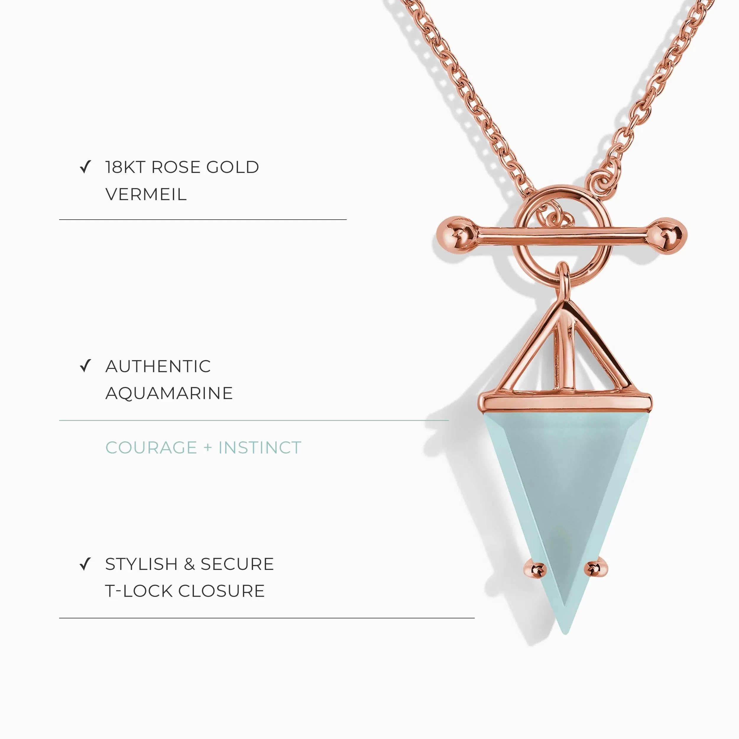 Aquamarine Necklace - Heroine T Lock