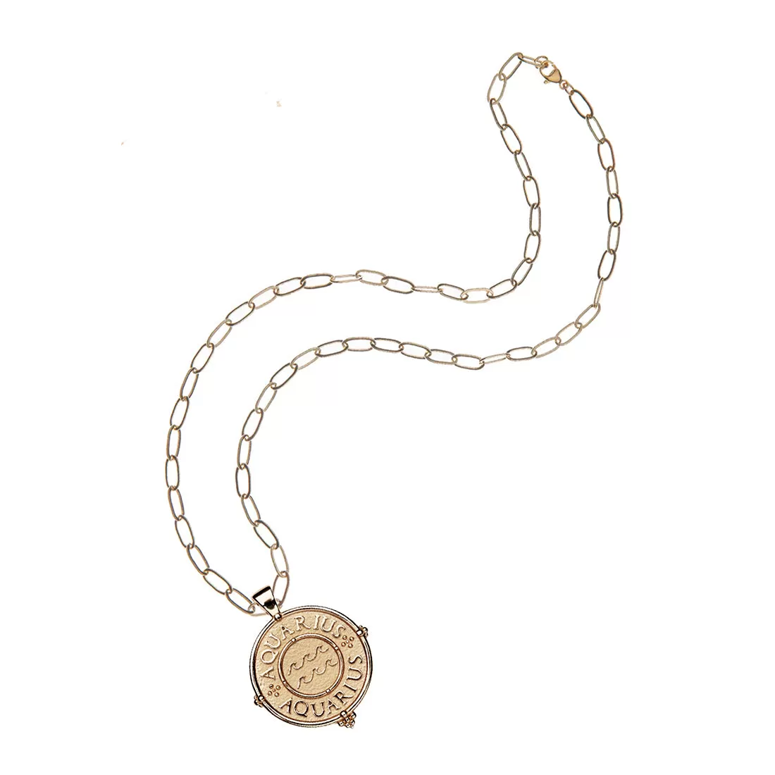 AQUARIUS JW Zodiac Pendant Coin - Jan 20 - Feb 18