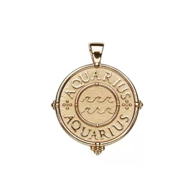 AQUARIUS JW Zodiac Pendant Coin - Jan 20 - Feb 18