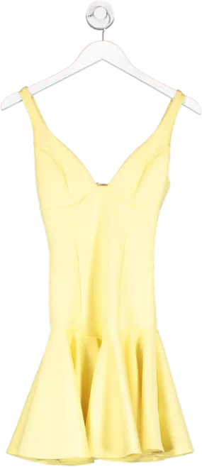 ASOS Yellow Drop Waist Mini Dress UK 4