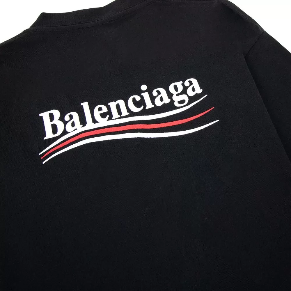 Balenciaga Political Campaign Embroidery Large Fit Tee Black