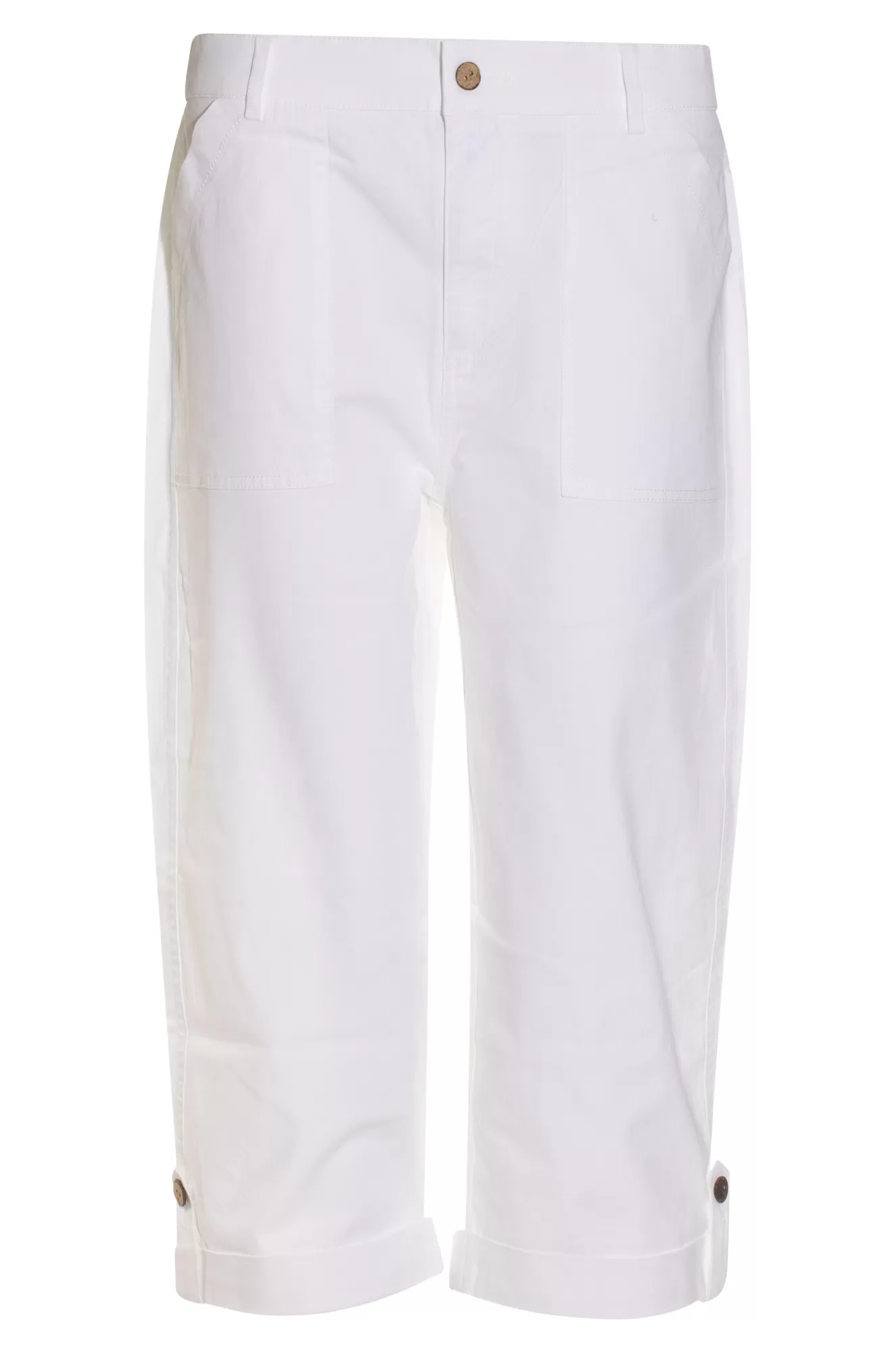 Below Knee Pants with roll up hem | WHITE | 6812YY