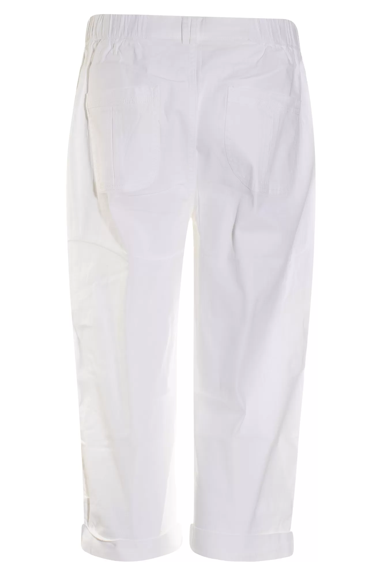 Below Knee Pants with roll up hem | WHITE | 6812YY