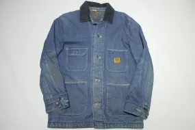 Big Ben Wrangler Vintage 80's Prison Chore Denim Work Coat Jean Jacket 4 Pocket USA