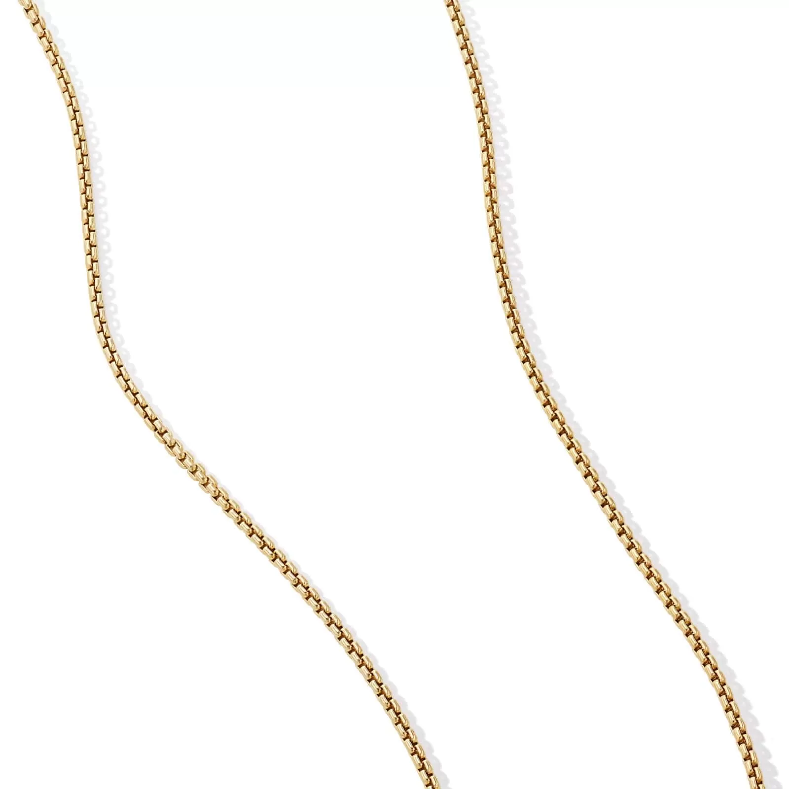 Box Chain Necklace in 18K Yellow Gold, 1mm