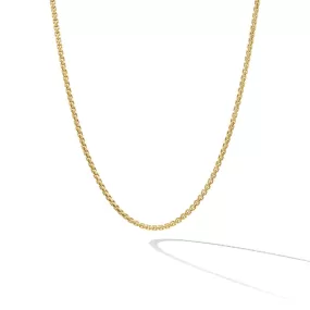 Box Chain Necklace in 18K Yellow Gold, 1mm