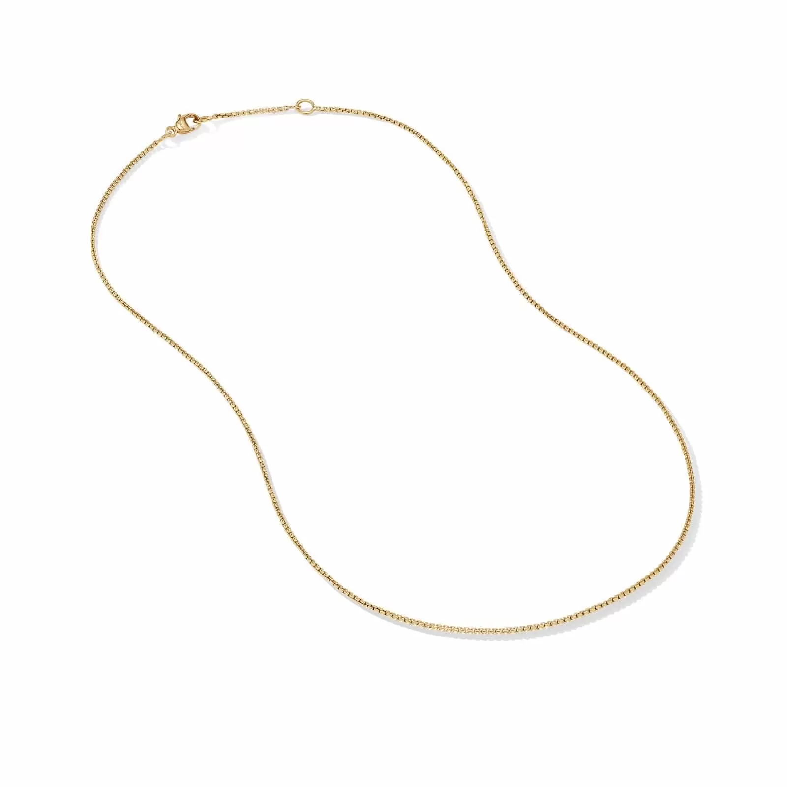 Box Chain Necklace in 18K Yellow Gold, 1mm