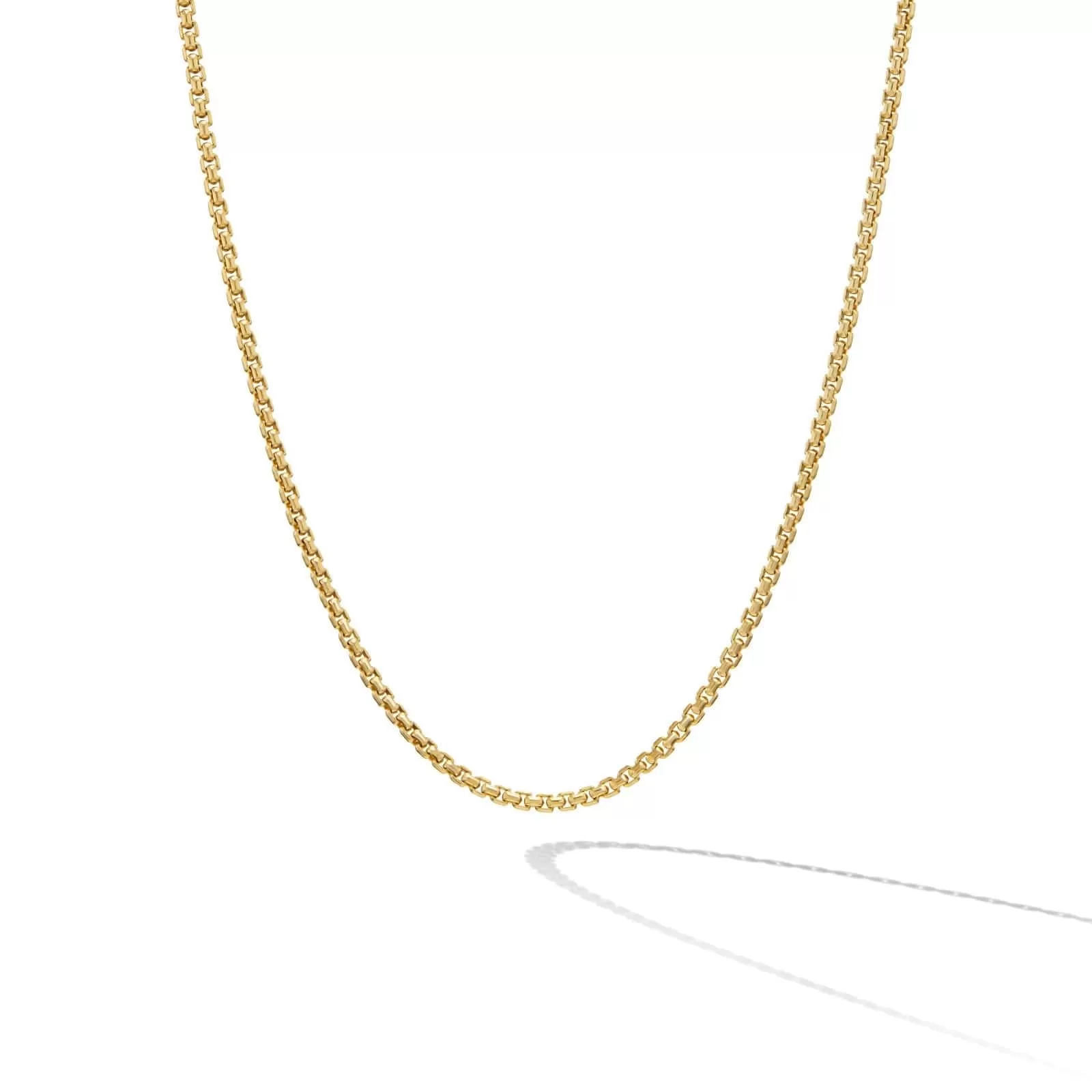 Box Chain Necklace in 18K Yellow Gold, 1mm