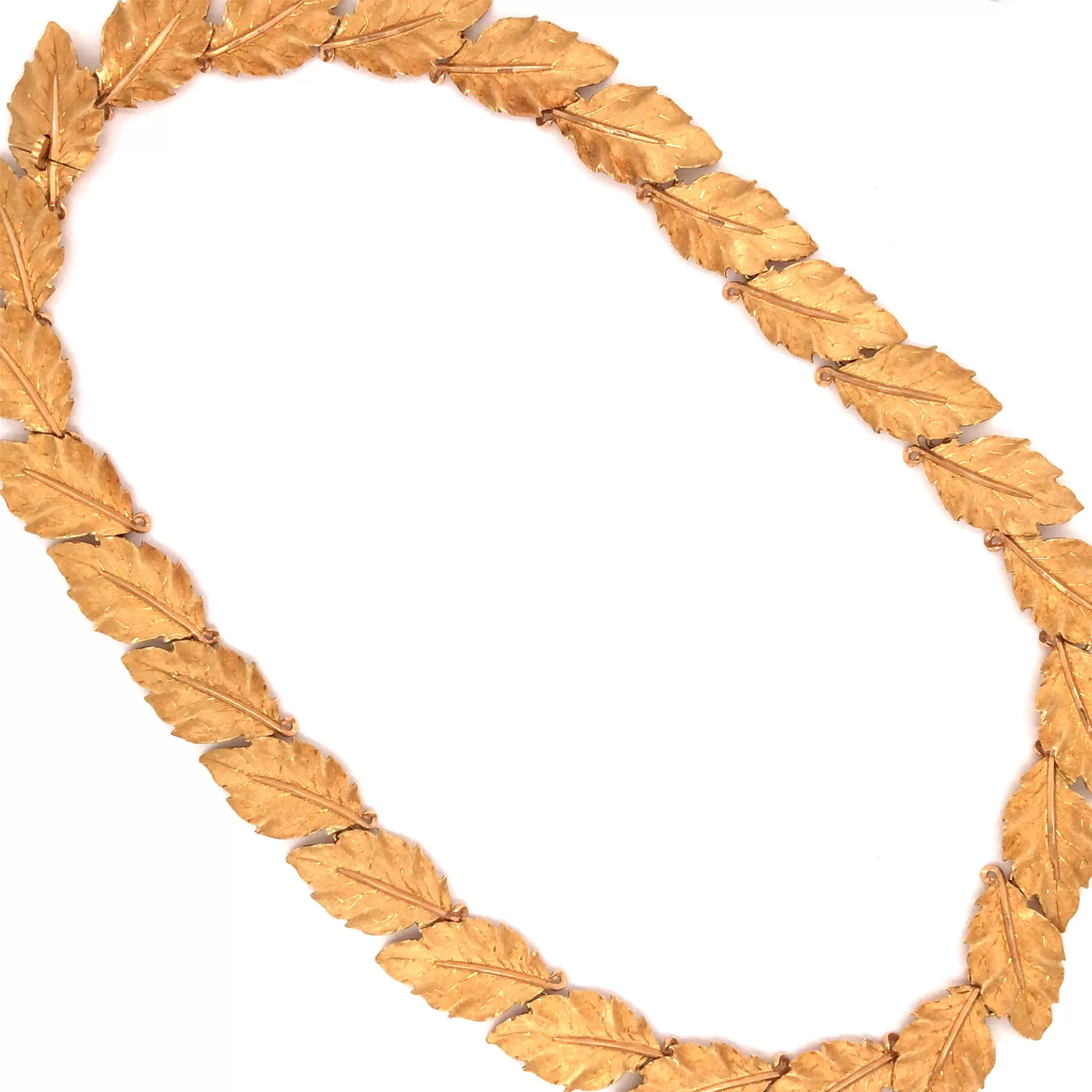 Buccellati Segrinato 18k Gold Leaf Necklace