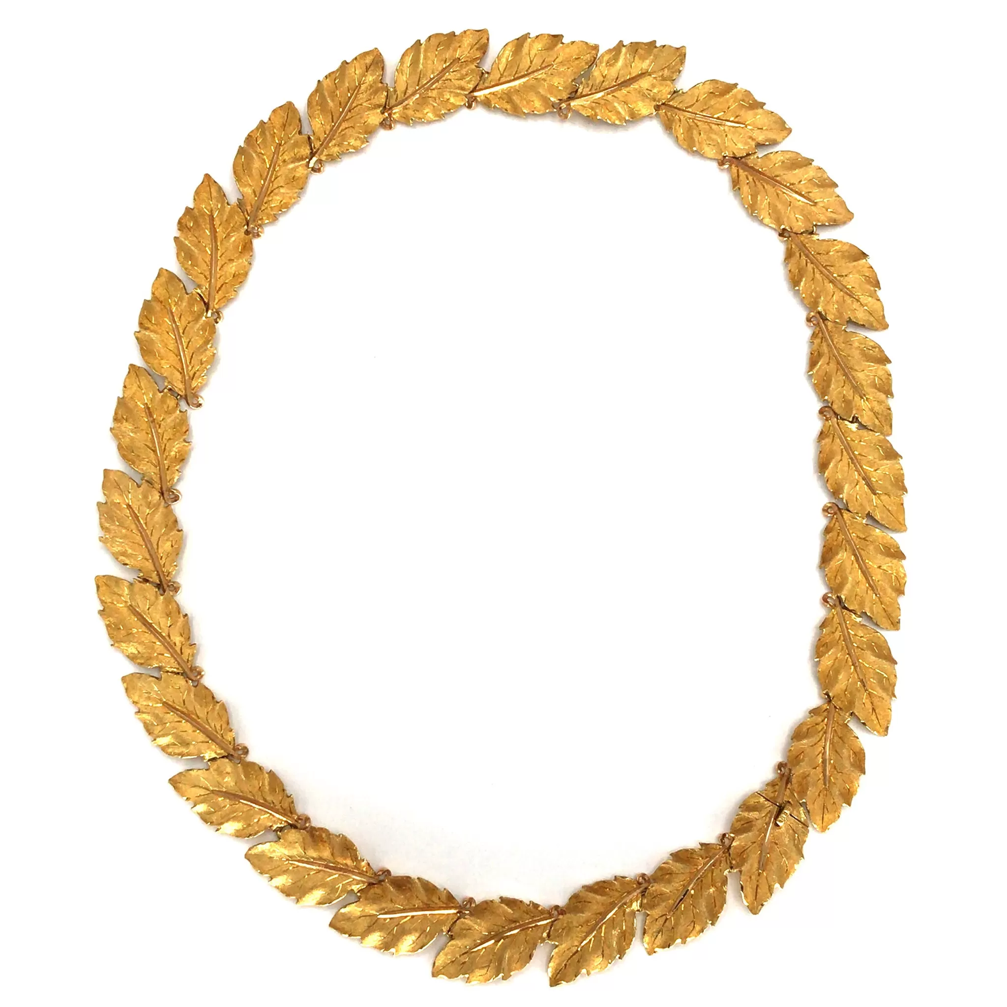 Buccellati Segrinato 18k Gold Leaf Necklace