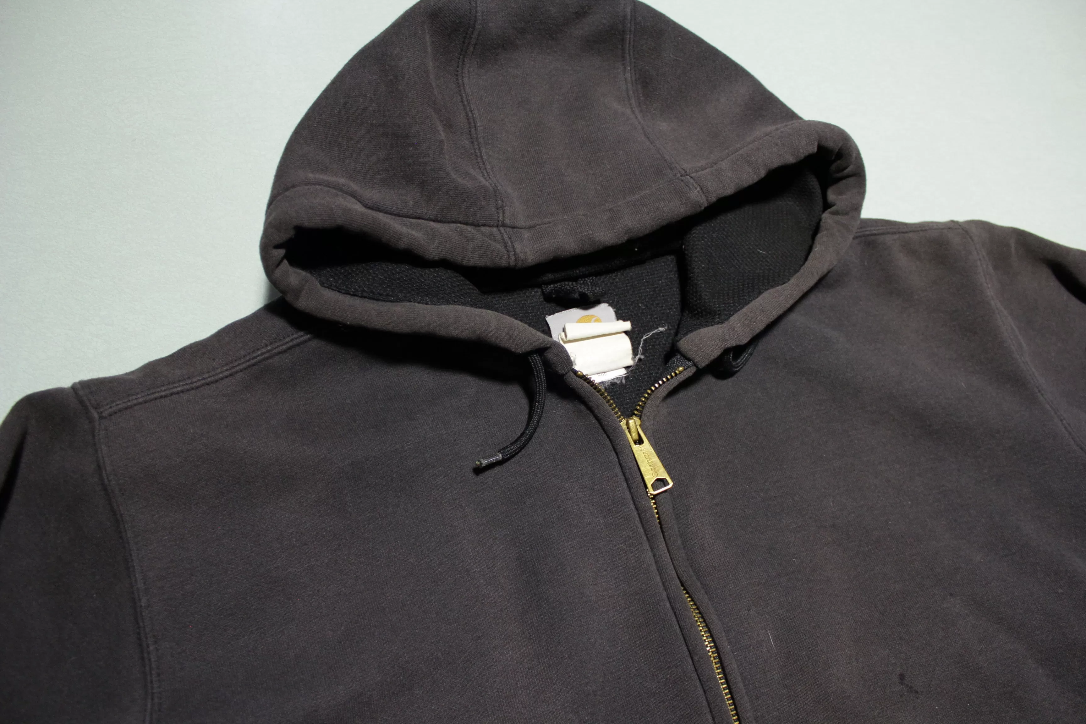 Carhartt J149 BLK Black Zip Up Lined Hooded Hoodie Sweatshirt Jacket