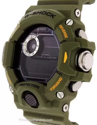 Casio Master of G - G-Shock Mens Rangeman Watch - Triple Sensor - Military Olive