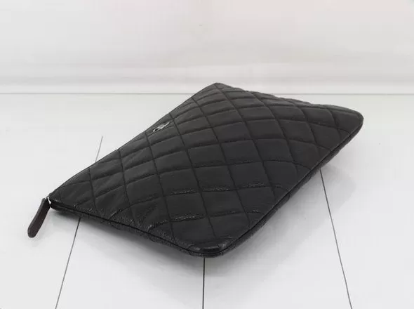 CHANEL Matelasse Clutch Bag Caviar Skin Black