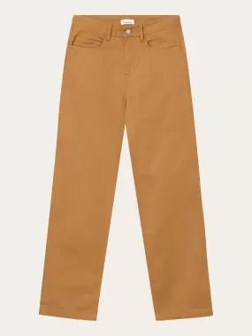 CHLOE barrel high-rise twill 5-pocket pants - Brown Sugar