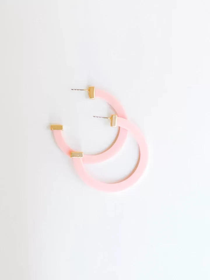 Classic Acrylic Large Hoops in Blush